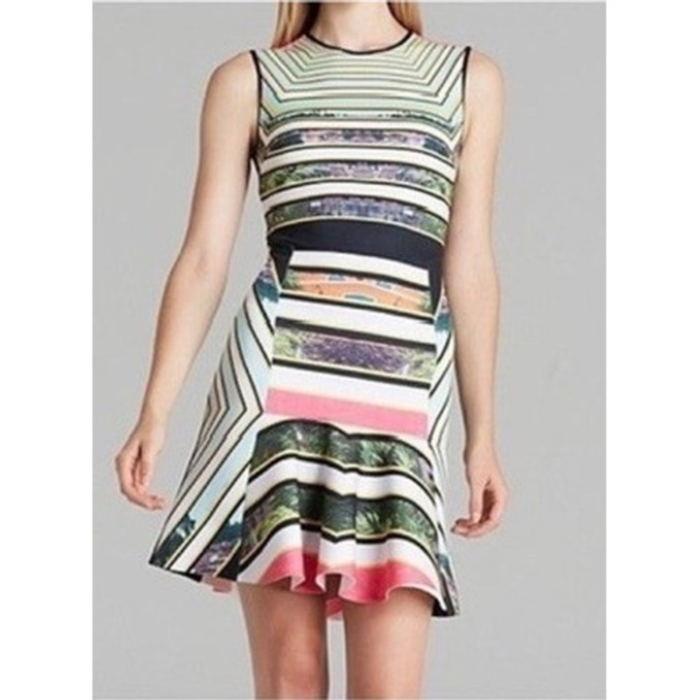 Clover Canyon Printed Fit Flare Mini Dress M Multicolor Made USA Designer
